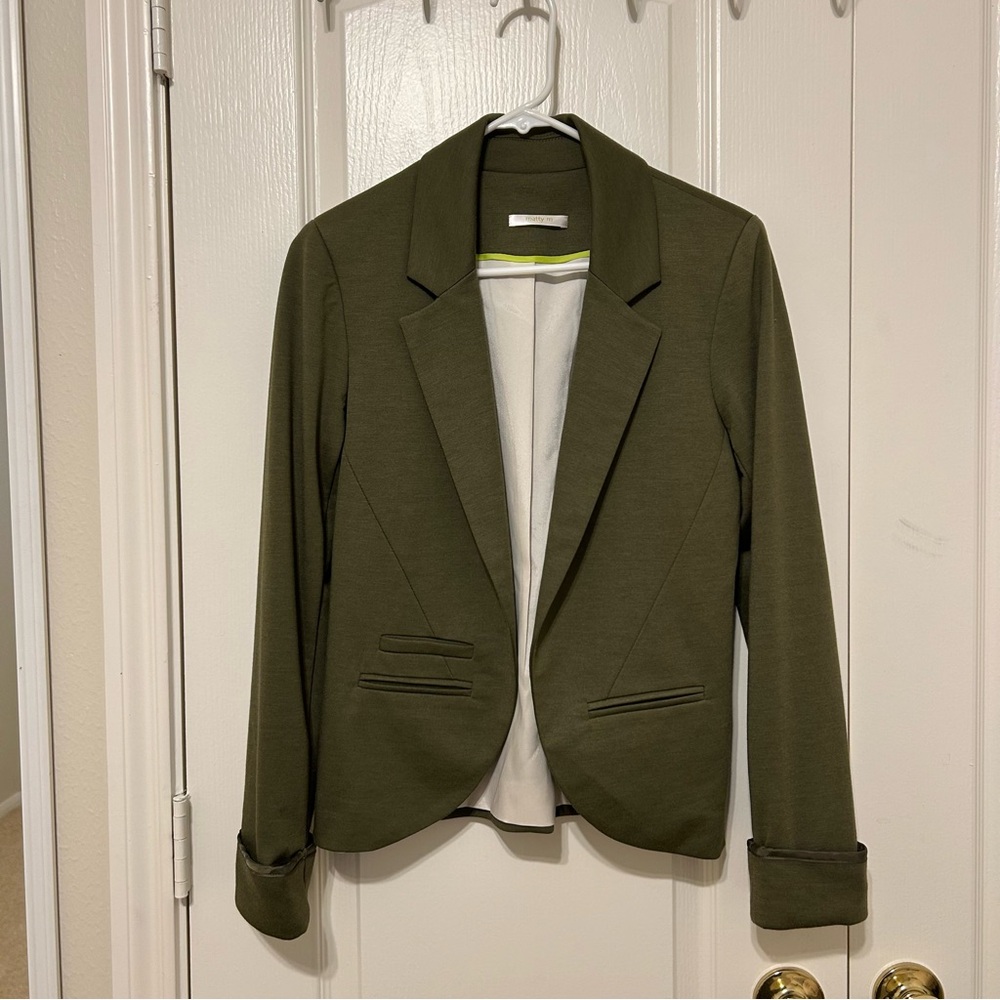 Matty M Olive Green Blazer XS Office Business Casual